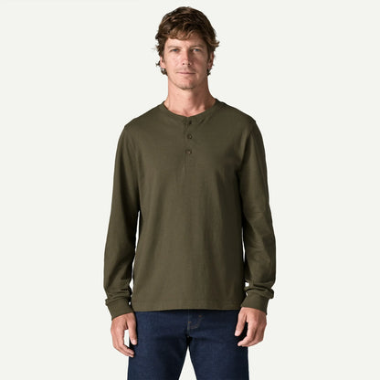 Men's Long-Sleeved Henley Shirt - US 5049