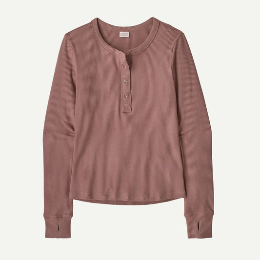 Women's Long-Sleeved Rib-Knit Henley - US 7483