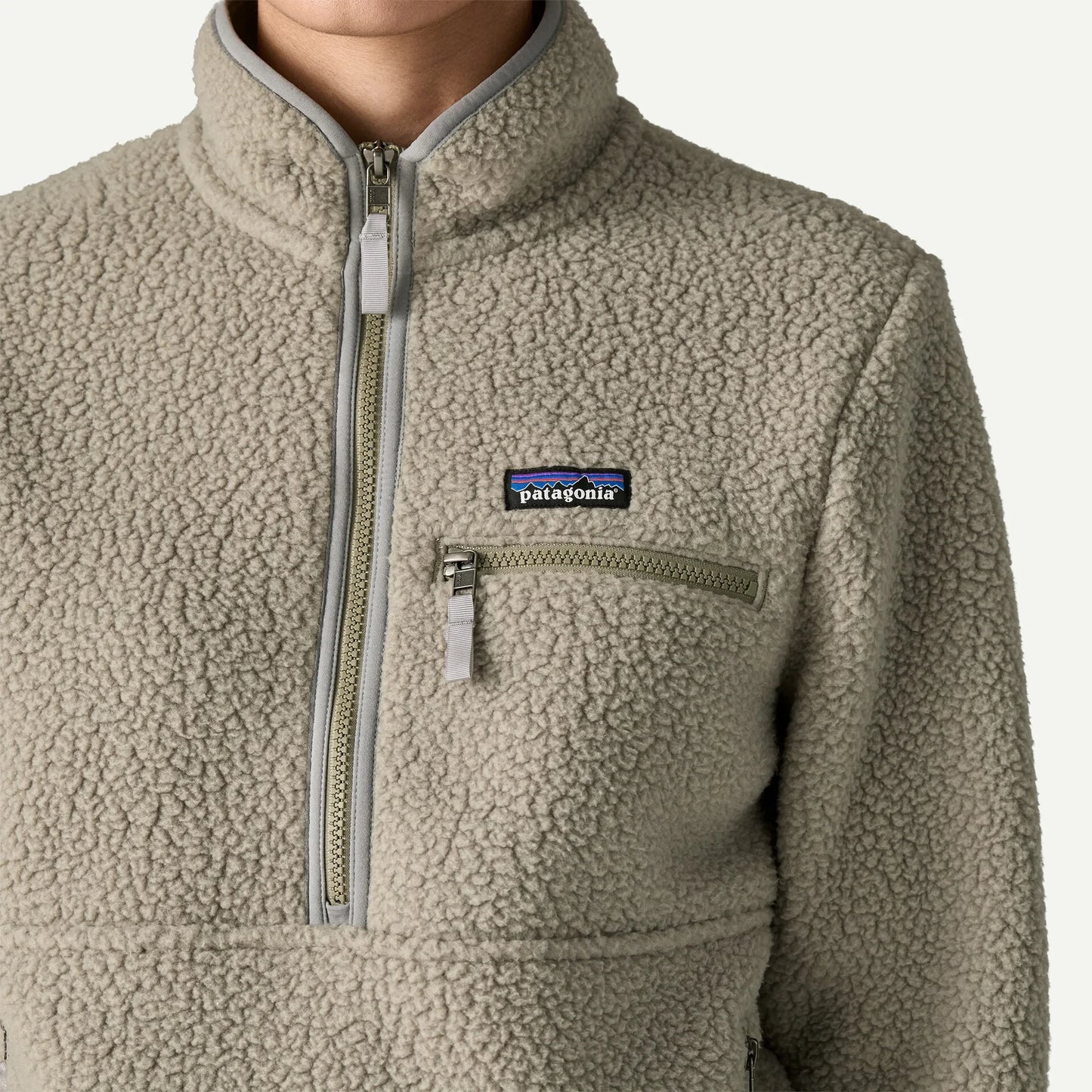 Women's Retro Pile Fleece Marsupial Pullover - US 2056