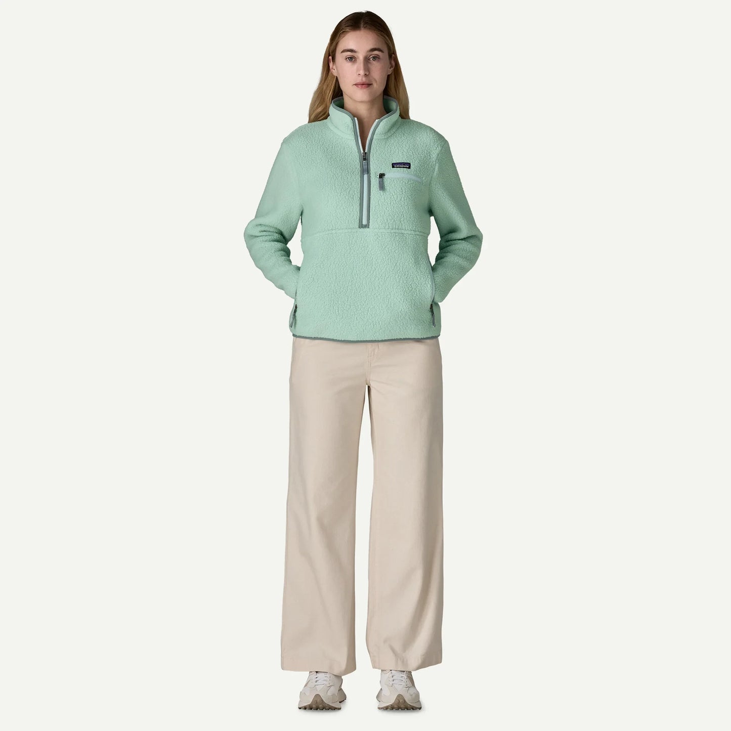 Women's Retro Pile Fleece Marsupial Pullover - US 2056