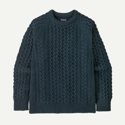 Recycled Wool-Blend Cable-Knit Crewneck Sweater - US 2254