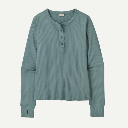 Women's Long-Sleeved Rib-Knit Henley - US 1789