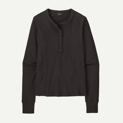 Women's Long-Sleeved Rib-Knit Henley - US 4458